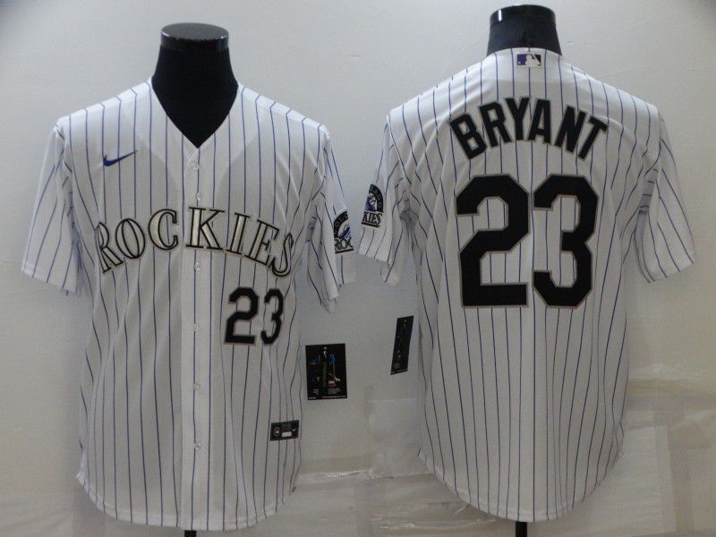 Men Colorado Rockies #23 Bryant White Strip Game Nike 2022 MLB Jersey->san diego padres->MLB Jersey